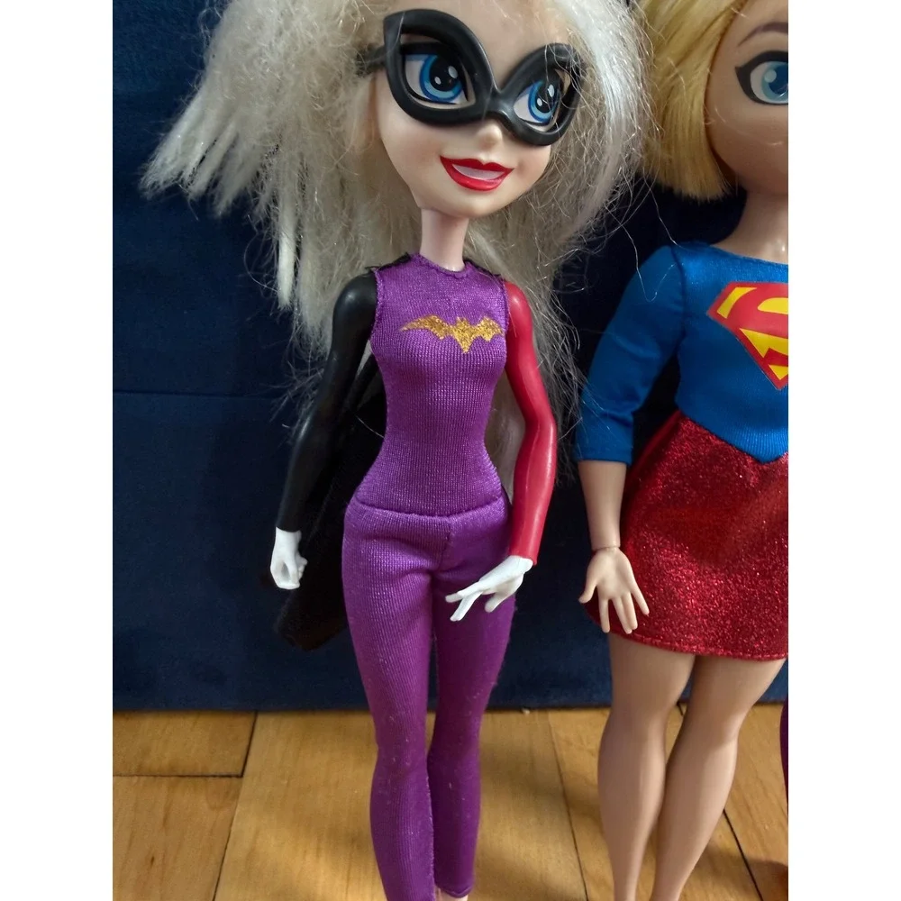 DC Superhero doll bundle of‎ three batgirl, Harley Quinn, and supergirl